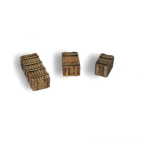 Ammo / weapons closed wooden boxes set #B1 (large)