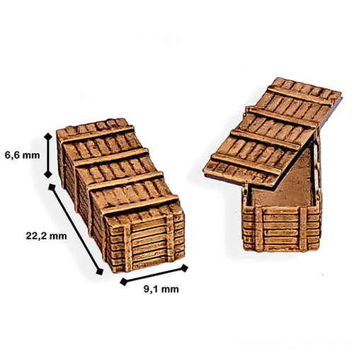 Cajas de madera para munición / armas set #08
