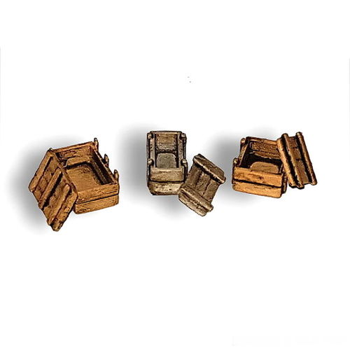 Cajas abiertas de madera para munición / armas set #A2 (pequeñas)