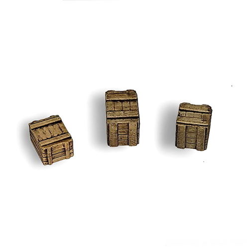 Ammo / weapons closed wooden boxes set #C1 (square)