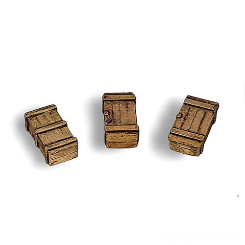 Ammo / weapons closed wooden boxes set #D1 (medium)