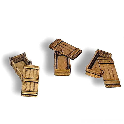 Ammo / weapons open wooden boxes set #D2 (medium)