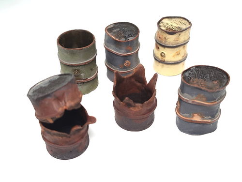 WWII Damaged oil drums