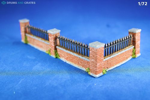 Brick wall with iron rods